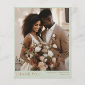 2 Foto Budget Green & Gold Hochzeit Vielen Dank (Vorderseite)