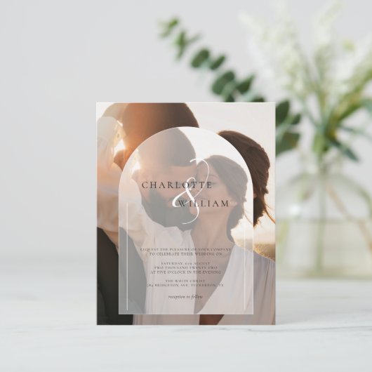 2 Foto Budget Moderne Elegante Hochzeitseinladung (Stehend Vorderseite)