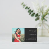 2 Foto Clarinetist Black&White Modern Visitenkarte (Stehend Vorderseite)