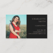 2 Foto Clarinetist Black&White Modern Visitenkarte (Vorderseite)