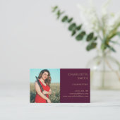 2 Foto Clarinetist Modernes Burgund Visitenkarte (Stehend Vorderseite)