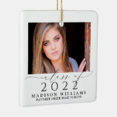 2 Foto Class of 2022 Elegant Script Abschluss Keramikornament (Rechts)