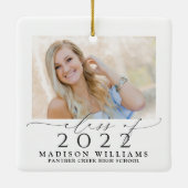 2 Foto Class of 2022 Elegant Script Abschluss Keramikornament (Rückseite)