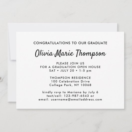 2 Foto Class Year Moderner Minimalistischer Abschl Einladung (Rückseite)