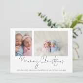 2 Foto Collage Baby Twins Erste Weihnachten (Stehend Vorderseite)