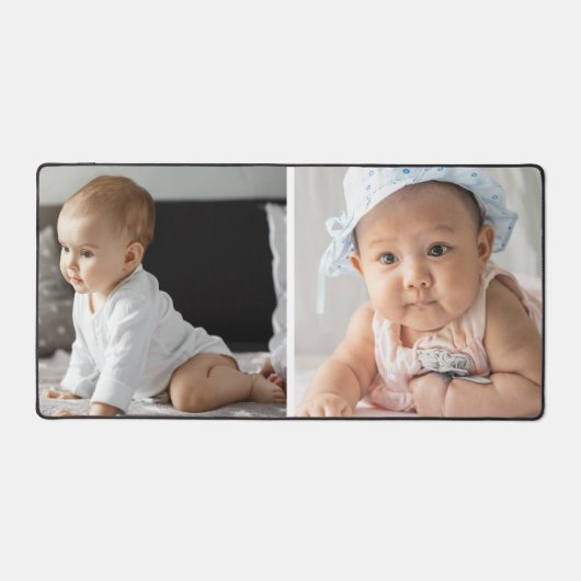2 Foto Collage Custom Gift Schreibtischunterlage (Vorderseite)
