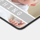 2 Foto Collage Familie ist alles Zitat grau Schreibtischunterlage (Ecke)