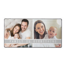 2 Foto Collage Familie ist alles Zitat grau