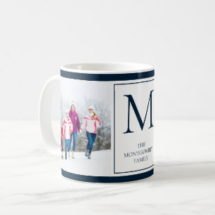 2 Foto-Collage Familienname Monogramm Kaffeetasse