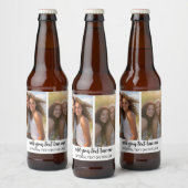 2 Foto Collage Grid - Text unten - weiß Bierflaschenetikett (Flaschen)