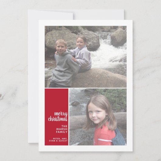 2 Foto Collage Minimal Weihnachten Weihnachten rot (Vorderseite)