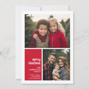 2 Foto-Collage Minimalistisches Weihnachten rot We