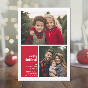 2 Foto-Collage Minimalistisches Weihnachten rot We