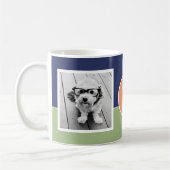 2 Foto Collage Monogram - Moderner Farbblock Kaffeetasse (Links)