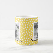 2 Foto Collage Yellow Polka Dot Pet Eltern Kaffeetasse (Mittel)