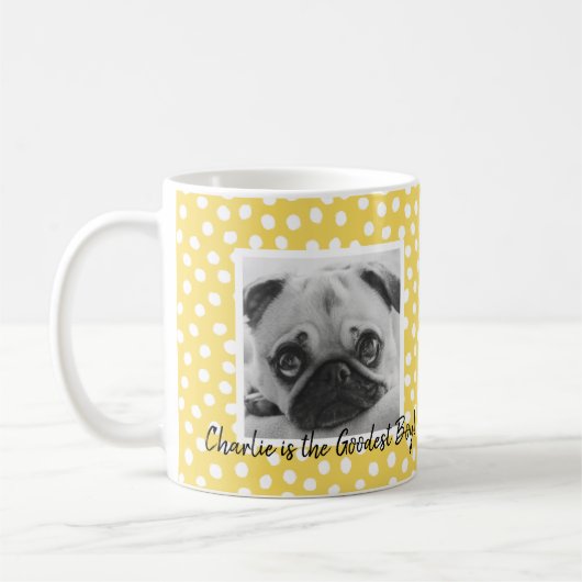 2 Foto Collage Yellow Polka Dot Pet Eltern Kaffeetasse (Links)