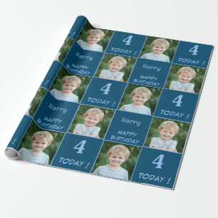2 Foto Custom Happy Birthday Boy Geschenkpapier