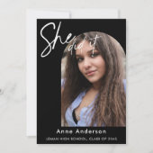 2 Foto Custom Simple Modern Abschluss Ankündigung (Vorderseite)