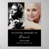 2 Foto dann und jetzt Gedenkfeier des Lebens Poster (Vorne)