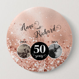 2 Foto "Dann und Jetzt" Hochzeitstag Button