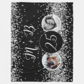 2 Foto Dann und jetzt Hochzeitstag Fleecedecke (Vorderseite)