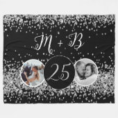 2 Foto Dann und jetzt Hochzeitstag Fleecedecke (Vorderseite (Horizontal))