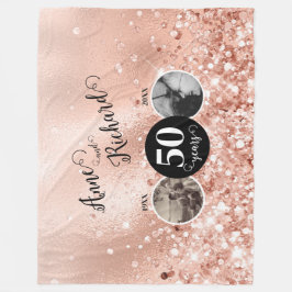 2 Foto "Dann und Jetzt" Hochzeitstag Fleecedecke