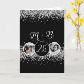 2 Foto Dann und jetzt Hochzeitstag Karte (Gelbe Blume)