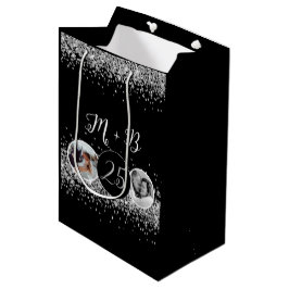 2 Foto Dann und jetzt Hochzeitstag Mittlere Geschenktüte