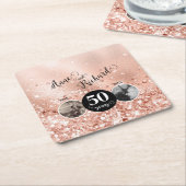 2 Foto "Dann und Jetzt" Hochzeitstag Rechteckiger Pappuntersetzer (angewinkelt)