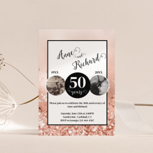 2 Foto Dann und jetzt JEDES JAHR Hochzeit Jubiläum Einladung