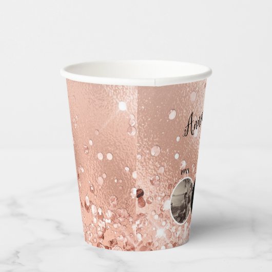 2 Foto Dann und jetzt JEDES JAHR Hochzeit Jubiläum Pappbecher (Rechts)