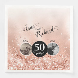 2 Foto Dann und jetzt JEDES JAHR Hochzeit Jubiläum Serviette