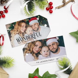 2 Foto der Familie Die schönste Zeit Weihnachten Geschenkanhänger