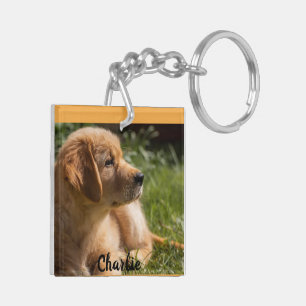 2 Foto des Hundes mit persönlichem Namensgeschenk Schlüsselanhänger