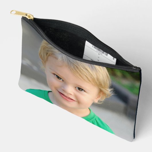 2 Foto Doppelseitig Personalisiert Zubehörtasche (Offen)