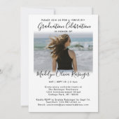 2-Foto-Drive-by-Abschluss-Parade einfach modern Einladung (Rückseite)