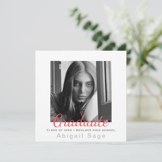 2 Foto Einfach Moderner Minimalistischer Abschluss Ankündigung (Stehend Vorderseite)