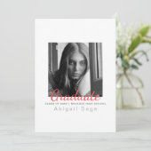 2 Foto Einfach Moderner Minimalistischer Abschluss Einladung (Stehend Vorderseite)