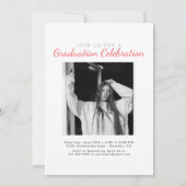 2 Foto Einfach Moderner Minimalistischer Abschluss Einladung (Rückseite)