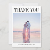 2 Foto Einfache Hochzeit Dankeskarte (Vorderseite)