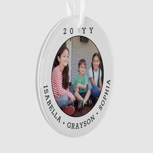 2 Foto Einfache Typografie Jahr Schwarz/Weiß Ornament (Vorderseite)