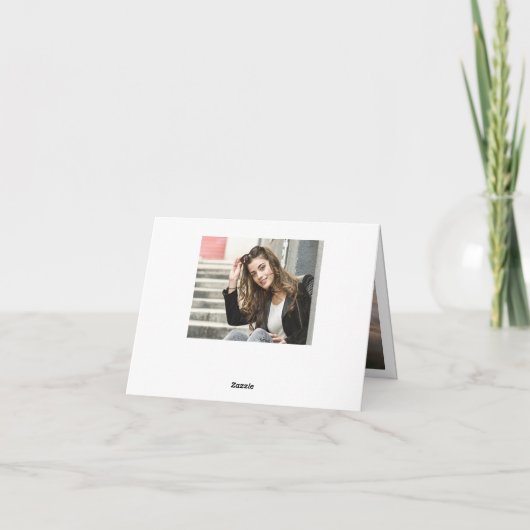 2 FOTO Elegant Eukalyptus Grüne Abschluss Dankeskarte (Rückseite)