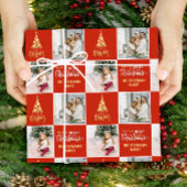 2 Foto Elegant Frohe Weihnachten Gold Geschenkpapier