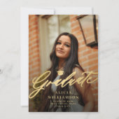 2 Foto elegante Drehbuch Gold und schwarzer Abschl Ankündigung (Vorderseite)