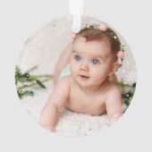 2 Foto Elegante First Christmas Baby Schneeflocken Ornament (Rückseite)