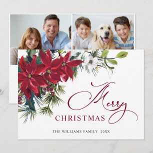 2 FOTO Elegante Weihnachtsgrüße mit Weihnachtsster Feiertagskarte