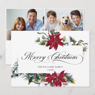2 FOTO Elegante Weihnachtsgrüße mit Weihnachtsster Feiertagskarte