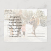 2 Foto Elegantes Drehbuch Weihnachten Neujahr Ankündigungspostkarte (Rückseite)