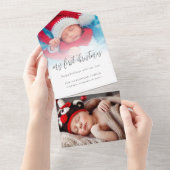 2 Foto Empfänger Anschrift Baby 1 Weihnachtskarte All In One Einladung (Abreißen)